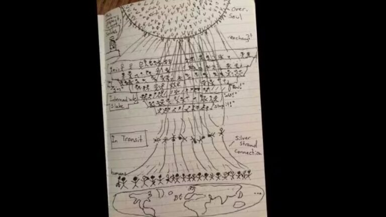 Homem desenha o que diz ter visto em experiência de quase morte