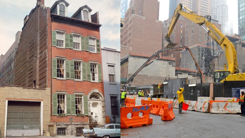 Merchant’s House Museum em NYC e imagem ilustrativa de construção em Nova York