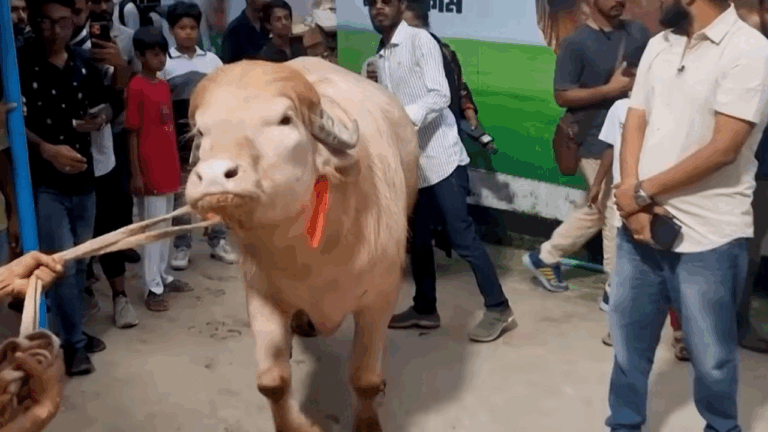 Búfalo albino apelidado de “Donald Trump” é salvo de sacrifício