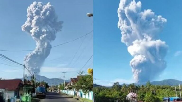 Vulcão em erupção na Indonésia mata três excursionistas