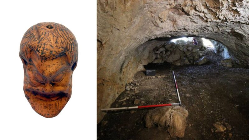 Arqueólogos descobrem máscara teatral grega em caverna de culto na Croácia