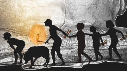Há 14.400 anos, um grupo de pessoas e um cão usaram galhos de pinheiro para iluminar caverna