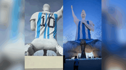 Argentina inaugura maior estátua já feita em homenagem a Messi
