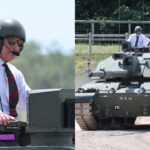 Aos 77 anos, Rei Charles aparece andando de tanque de guerra