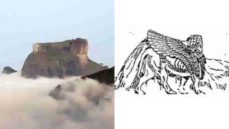 Quimera Fenícia e Pedra da Gávea, possível semelhança - Créditos: Reprodução/Imagem/Site/Saga Transcarioca