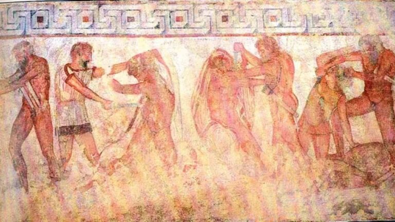 Afrescos etruscos de 2,3 mil anos são exibidos pela Itália em Roma