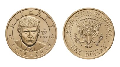 Moeda de 1 dólar com rosto de Trump começa a ser produzida nos EUA