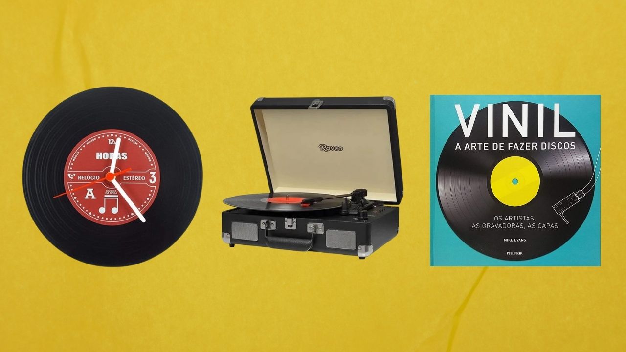 Vitrola, quadro, relógio e mais: 7 itens decorativos para quem ama discos de vinil