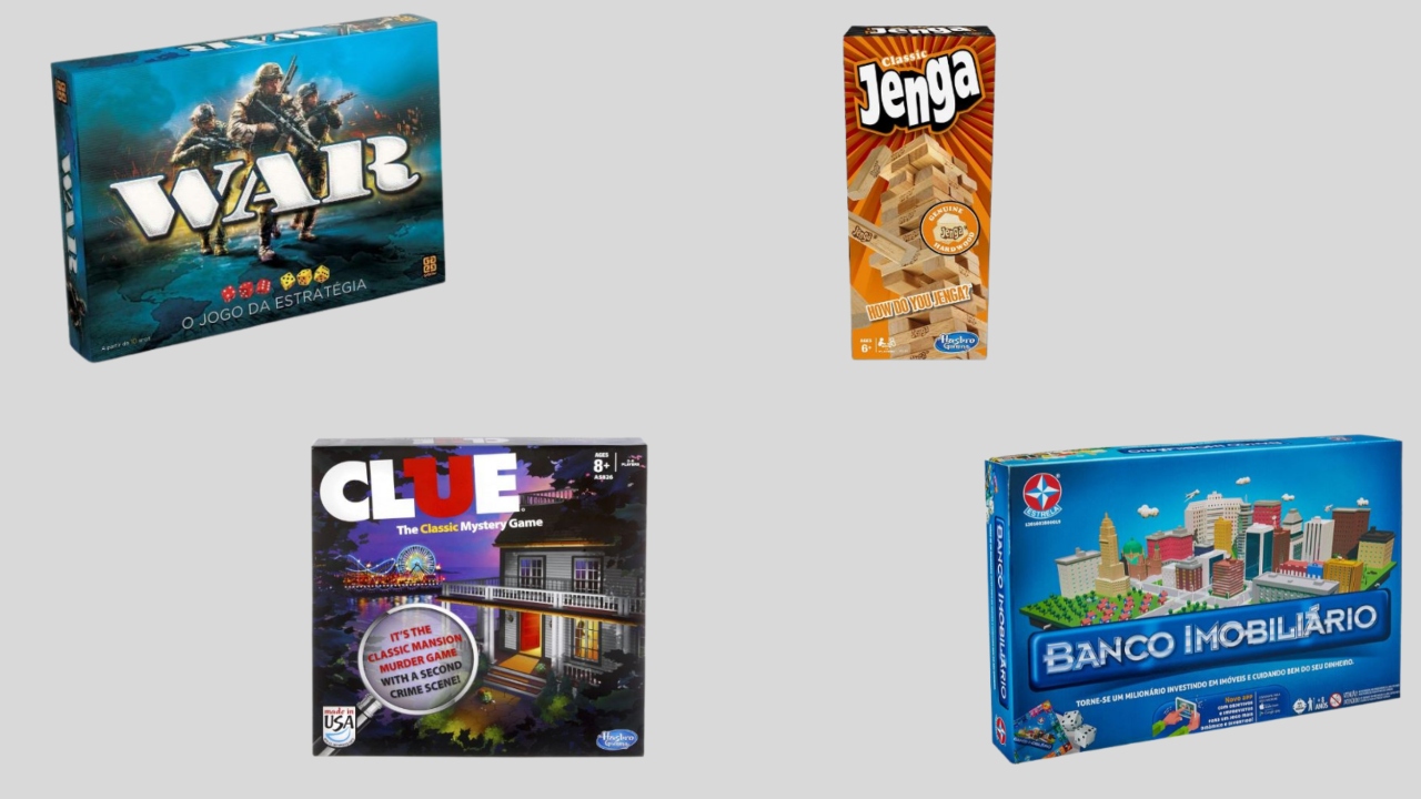 De Clue a Banco Imobiliário: 10 opções divertidas para uma noite de jogos