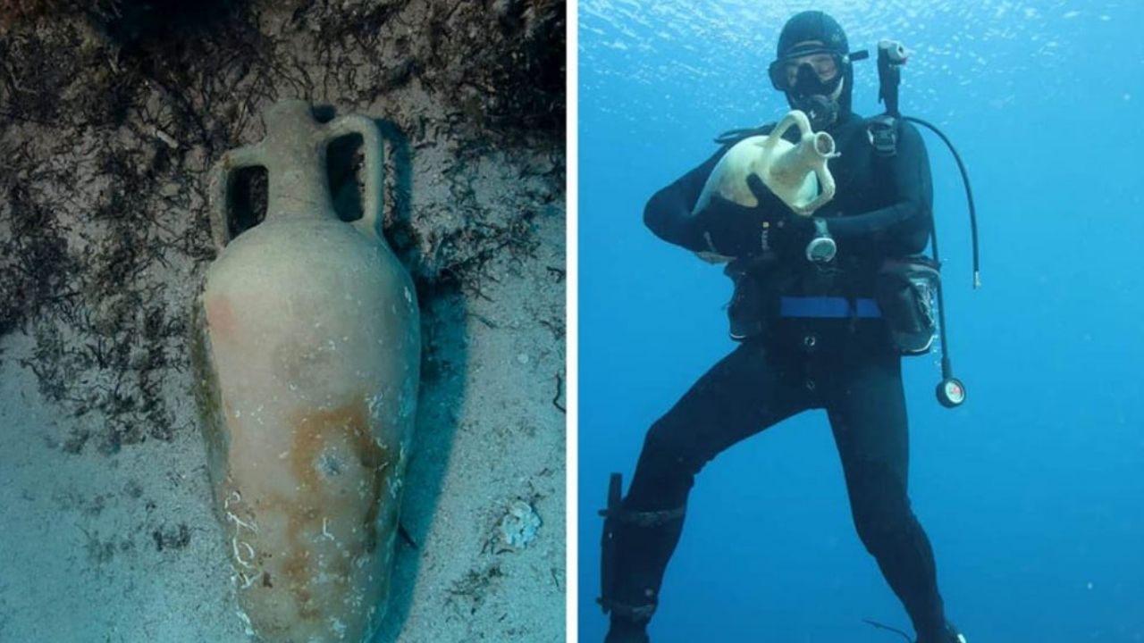 Arqueólogos encontram ânfora conservada no fundo de mar croata