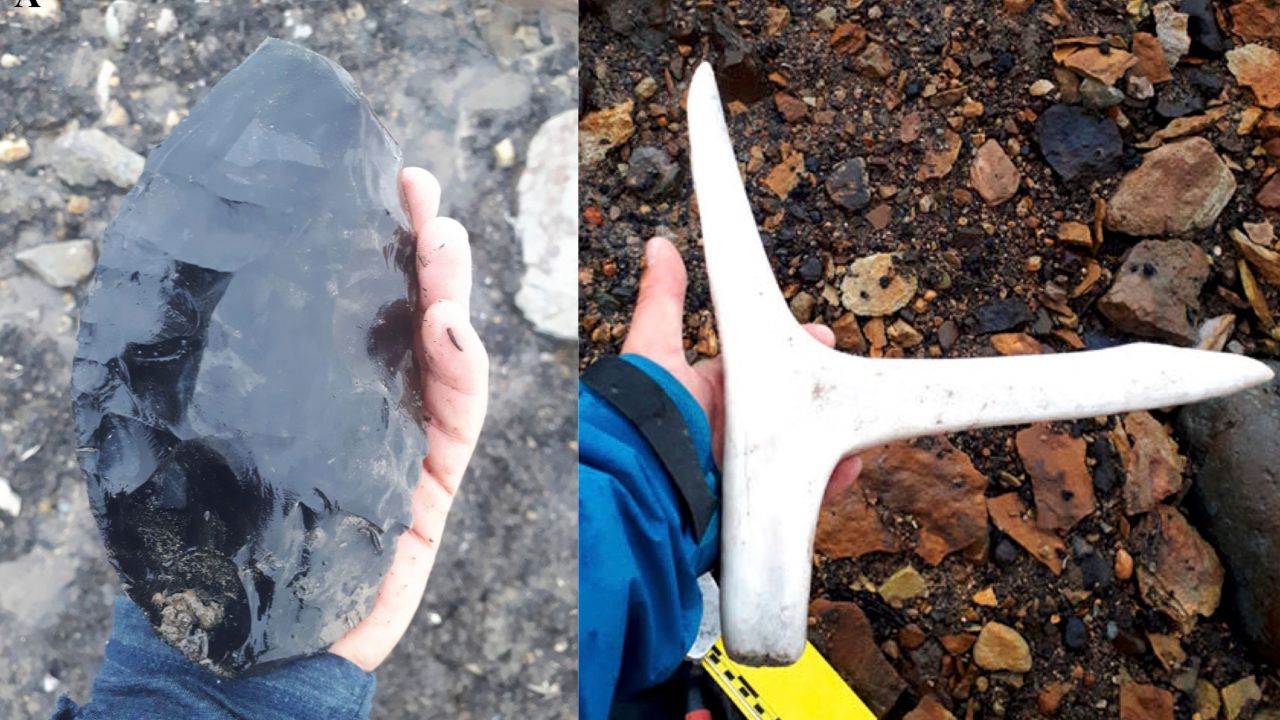 Degelo revela vidro vulcânico e artefatos de 7 mil anos no Canadá