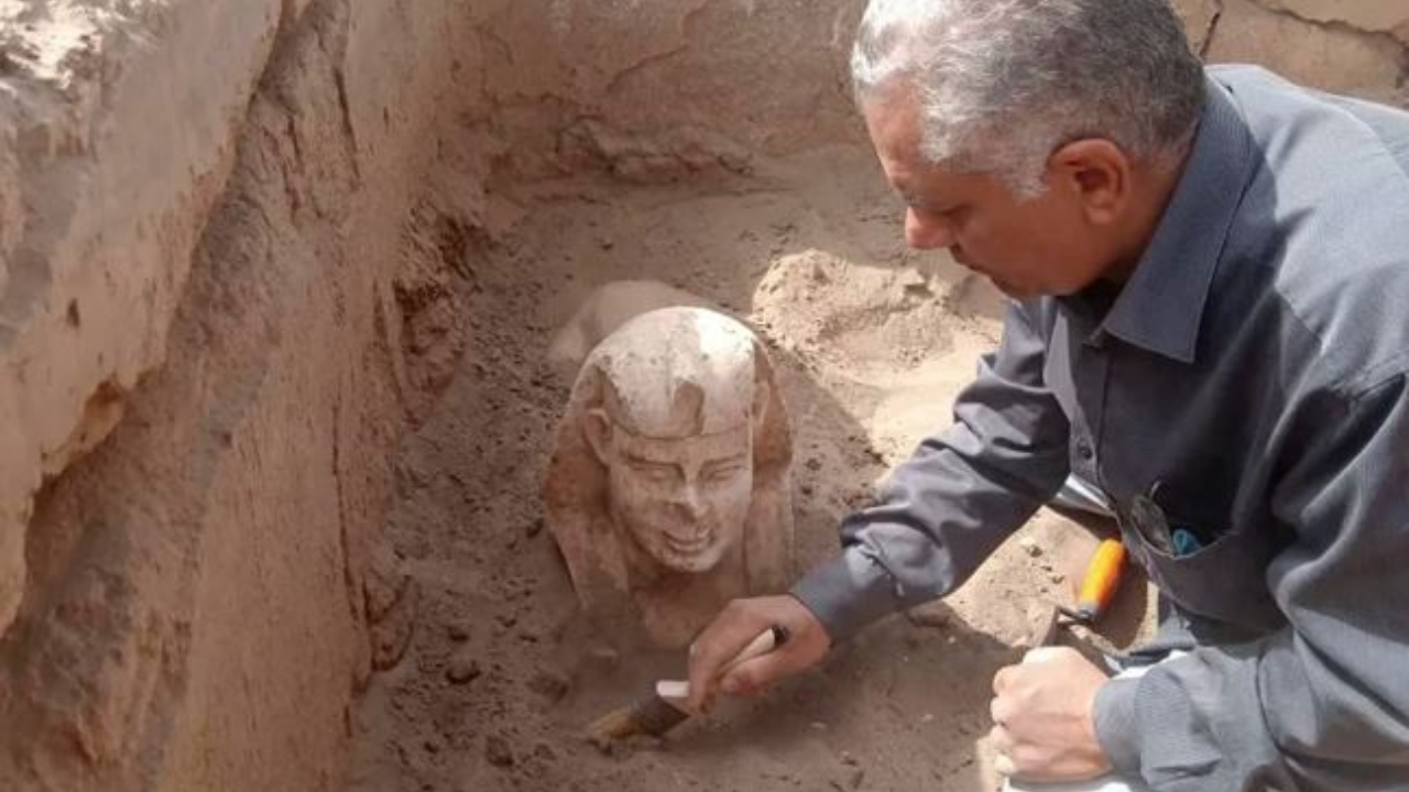 Esfinge que pode representar imperador romano é encontra no Egito