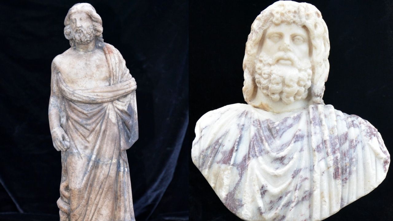 Arqueólogos encontram estátua e busto de divindades gregas na Turquia