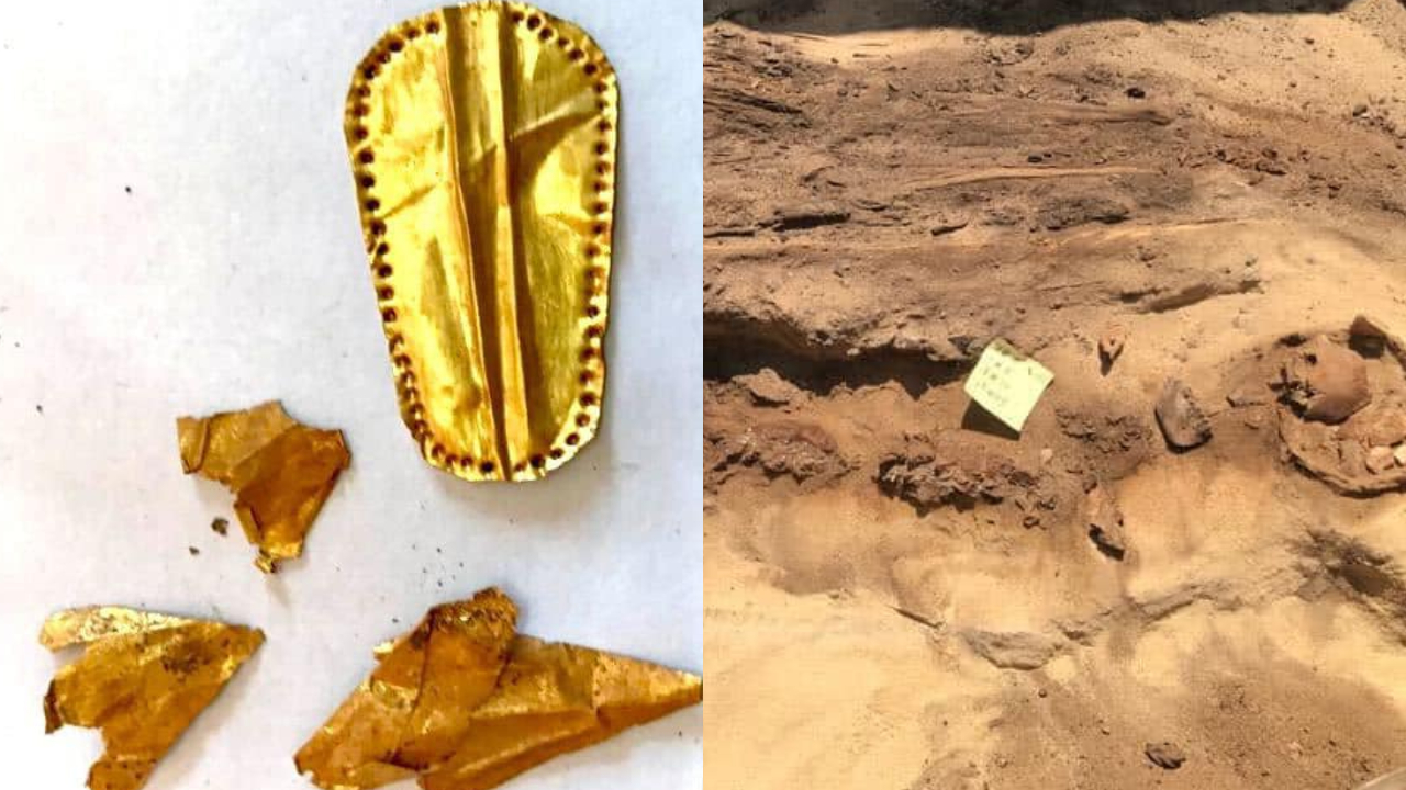 Múmias com línguas de ouro são descobertas em cemitério do Antigo Egito