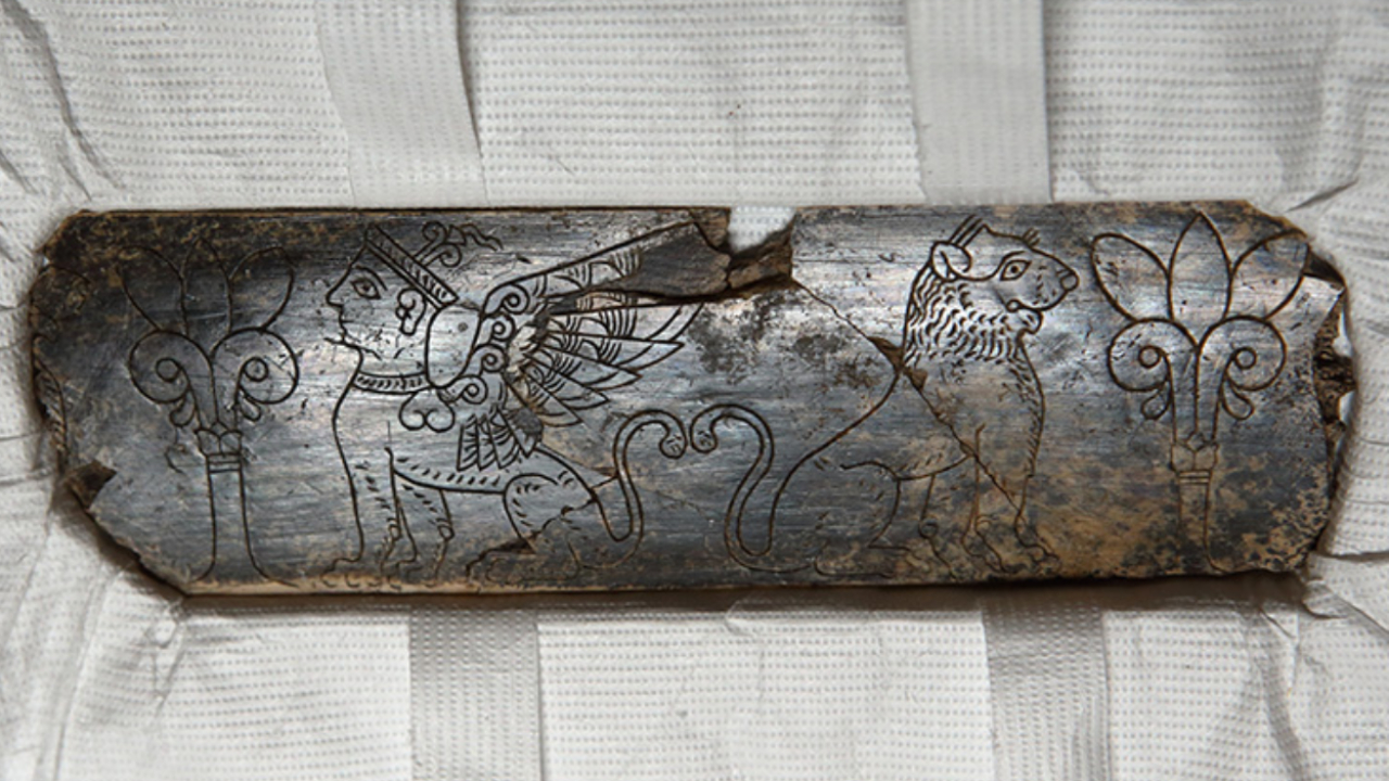 Marfim da Idade do Ferro esculpido com esfinge é descoberto na Turquia