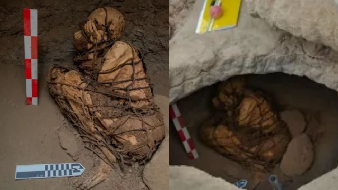 Relembre a descoberta da múmia encontrada em posição singular