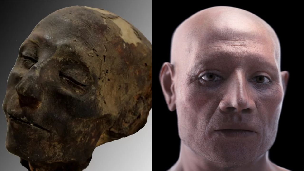 O ‘rosto’ revelado de uma múmia egípcia de 3.500 anos