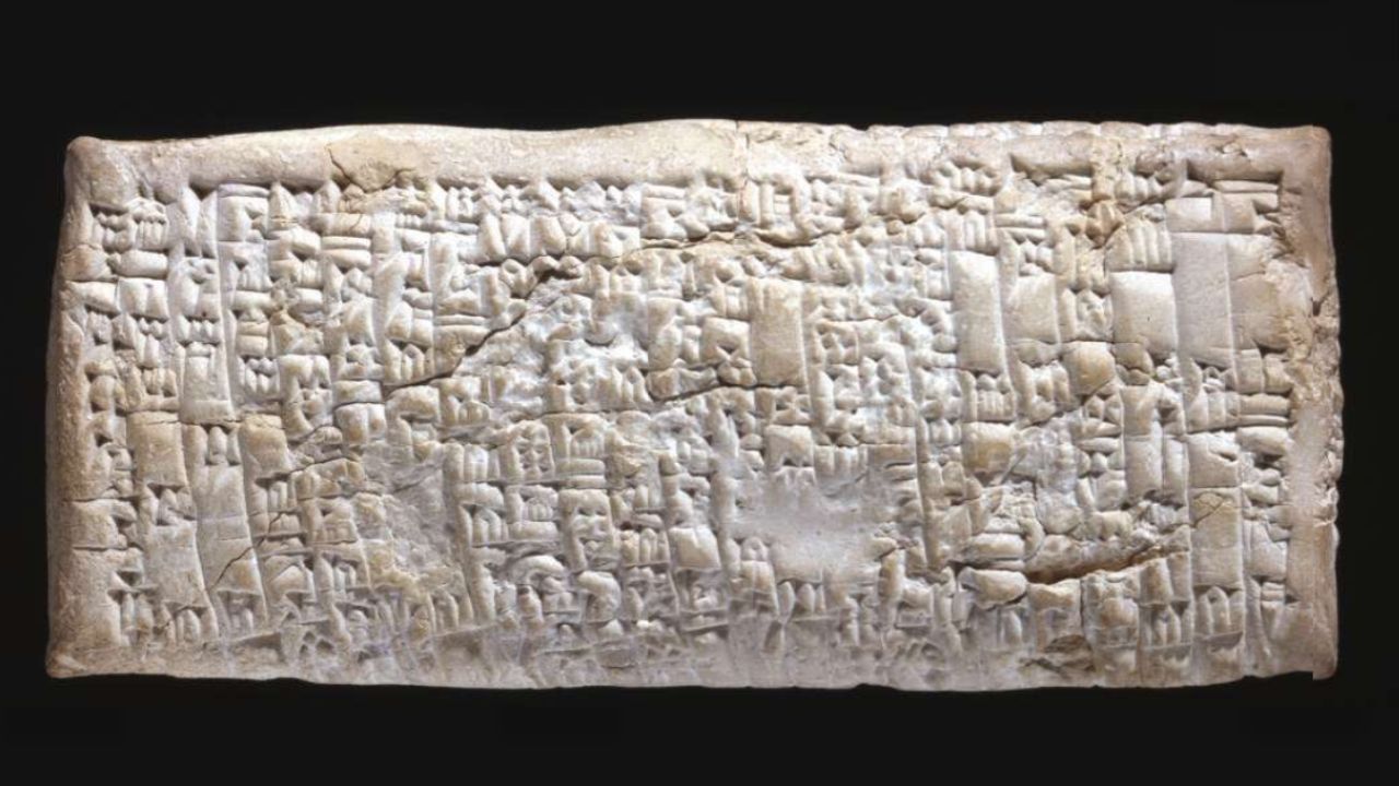 A tábua que registra reclamação recebida por um comerciante há 3,8 mil anos