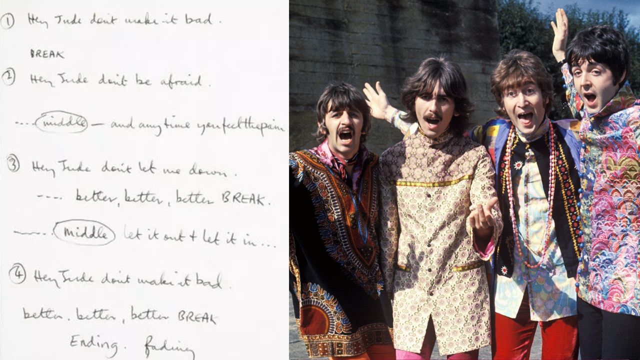 Manuscrito da música Hey Jude, dos Beatles, é arrematado por mais de R$ 4,7 milhões