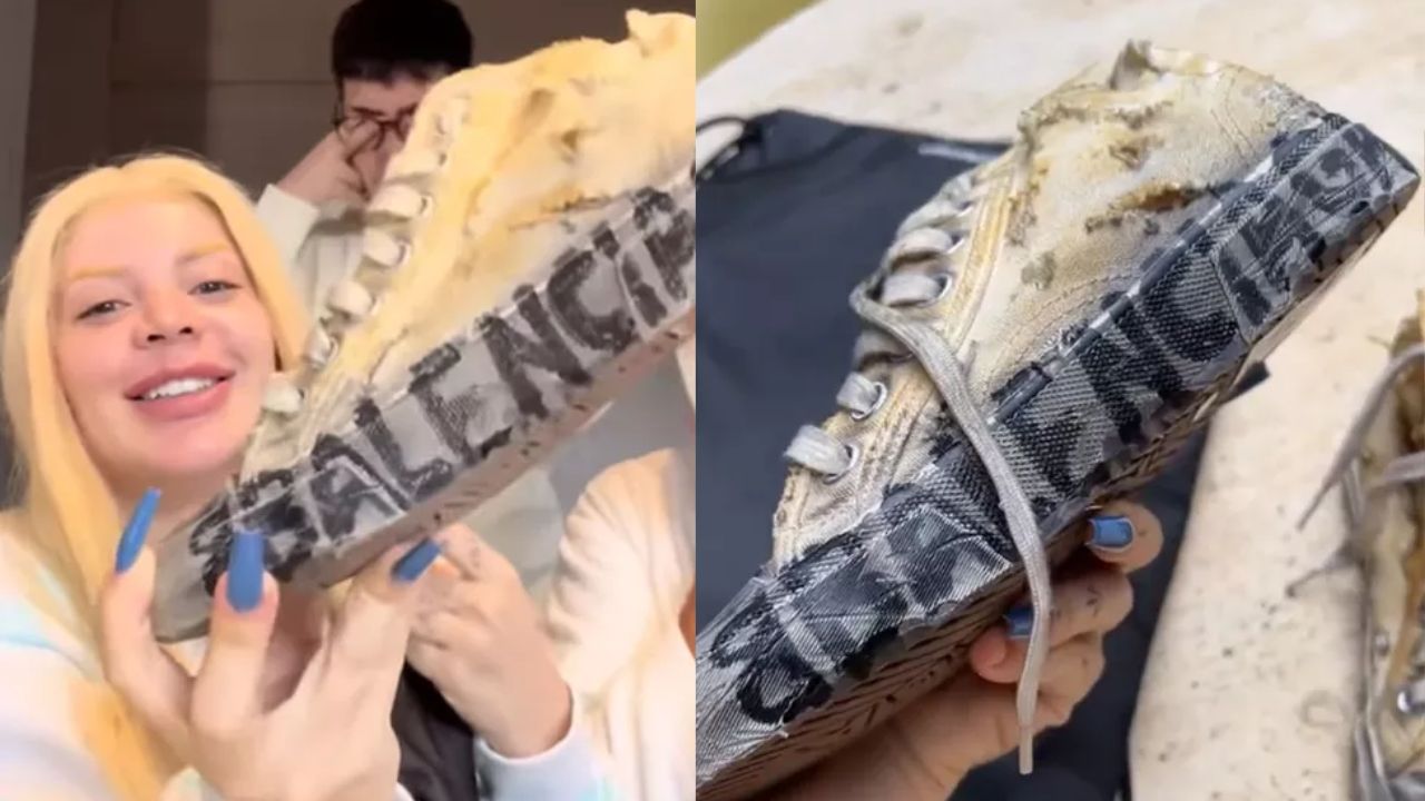 Influenciadora gasta R$ 10 mil para comprar tênis ‘destruído’ da Balenciaga