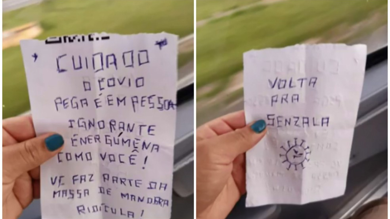 “Volta pra senzala”: passageira recebe bilhete com injúria racista