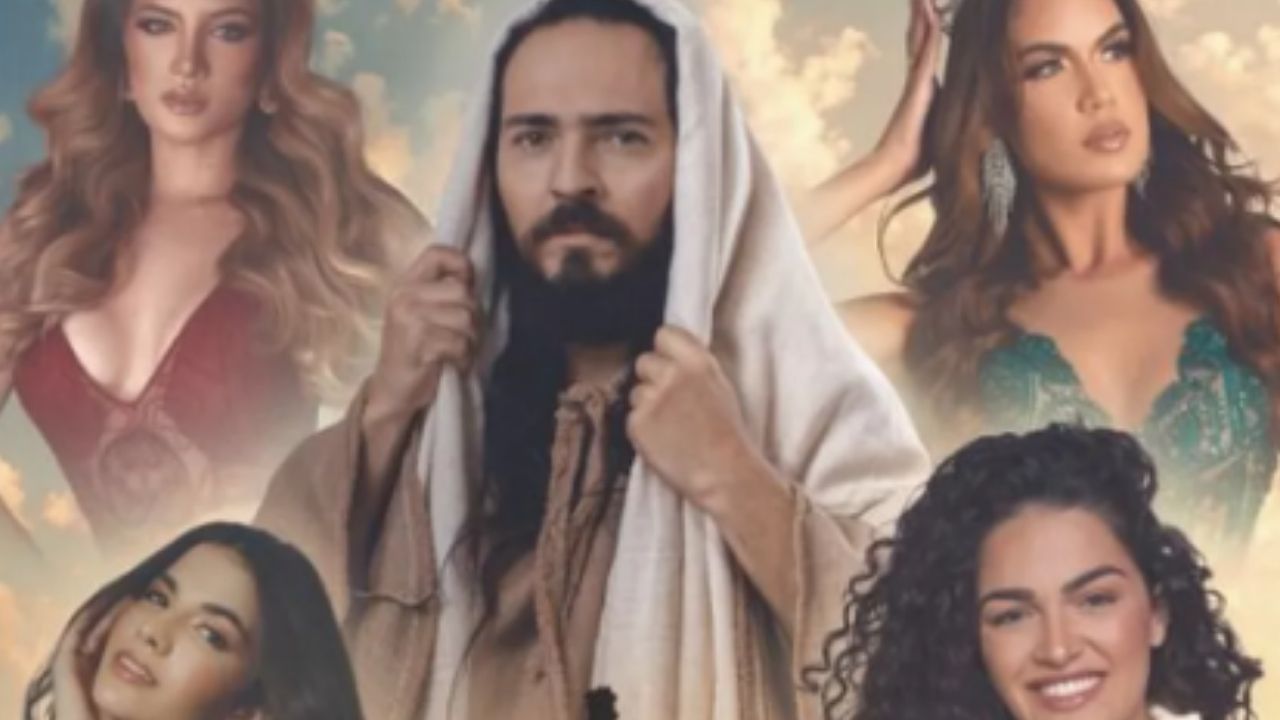 Cartaz ‘Paixão de Cristo’ com Jesus representado entre mulheres é criticado
