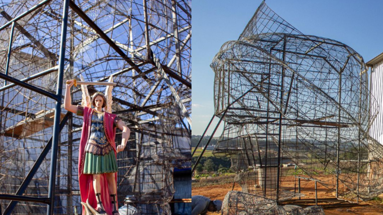 Em terreno doado por família local, monumento religioso de São Miguel Arcanjo superará o Cristo Redentor