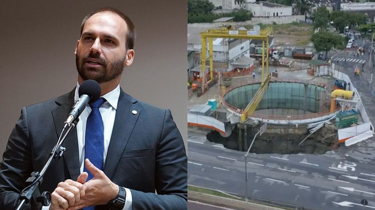 Eduardo Bolsonaro ironiza contratação de mulheres em obra de túnel inundado