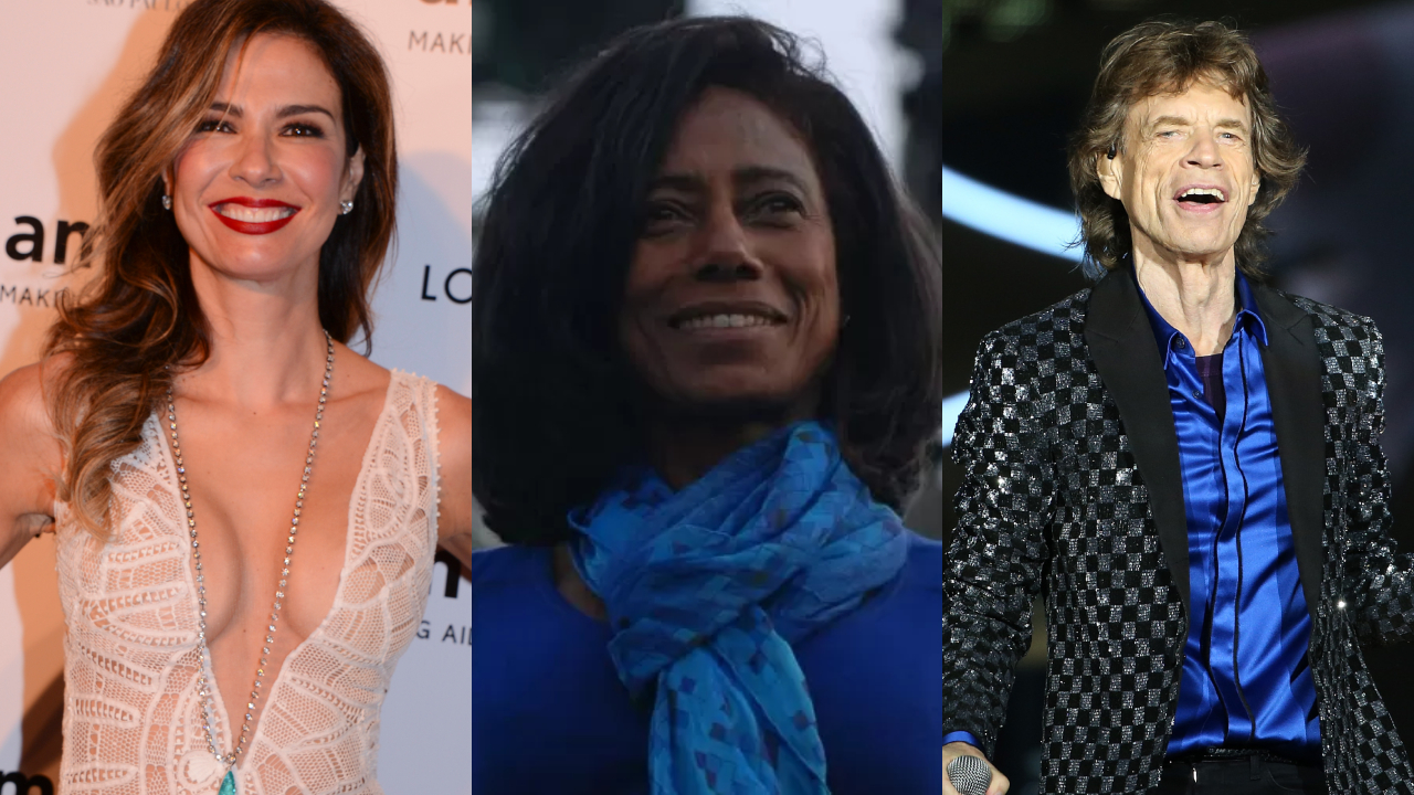 Glória Maria foi a responsável por apresentar Luciana Gimenez e Mick Jagger