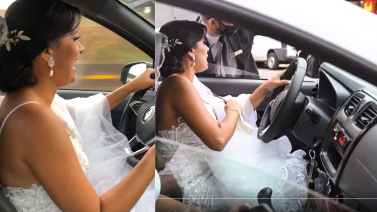 Após problemas com aplicativo de viagens, noiva dirige até seu casamento