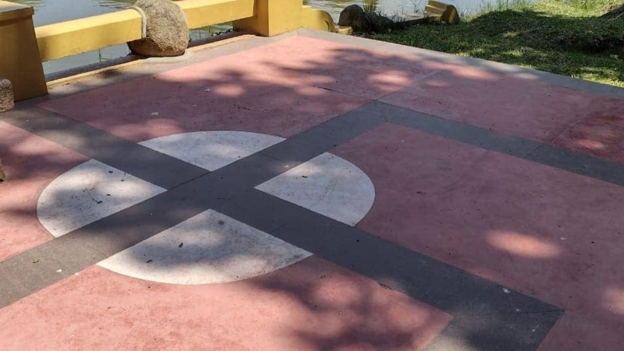 A suposta suástica na pintura do Parque da Redenção, em Porto Alegre