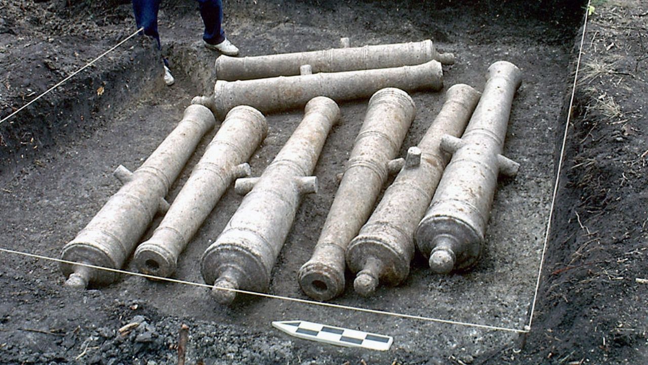 Descoberta de oito canhões revela um dos sítios arqueológicos mais procurados dos EUA