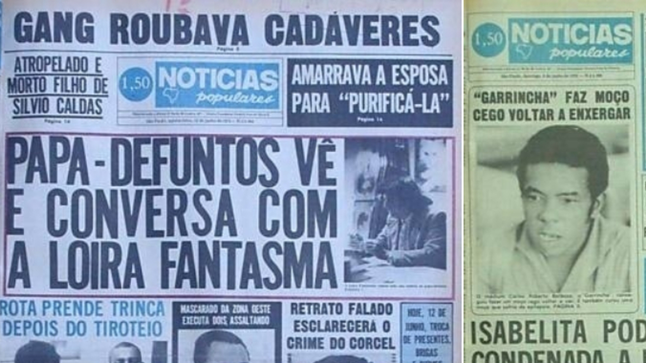 Da Loira Fantasma a Gangue do palhaço: 5 manchetes bizarras do Notícias Populares