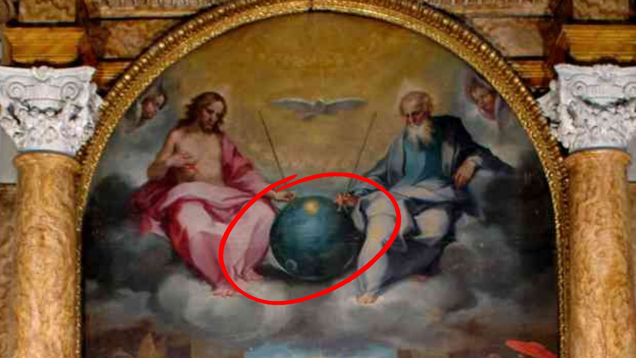 O que simboliza a esfera nesta pintura de 1595?