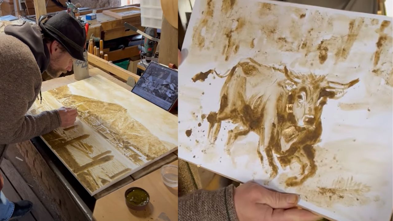 Conheça o artista que cria quadros com esterco de vaca