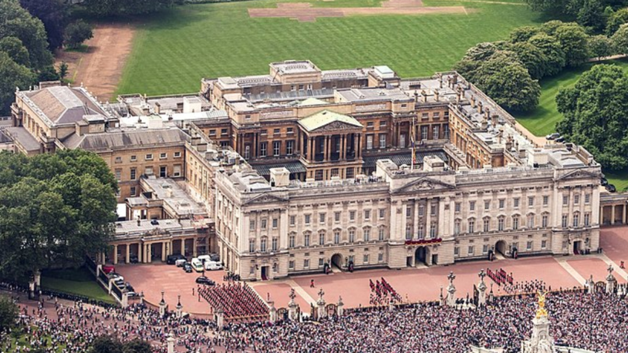 Fotografia a&eacute;rea do Pal&aacute;cio de Buckingham