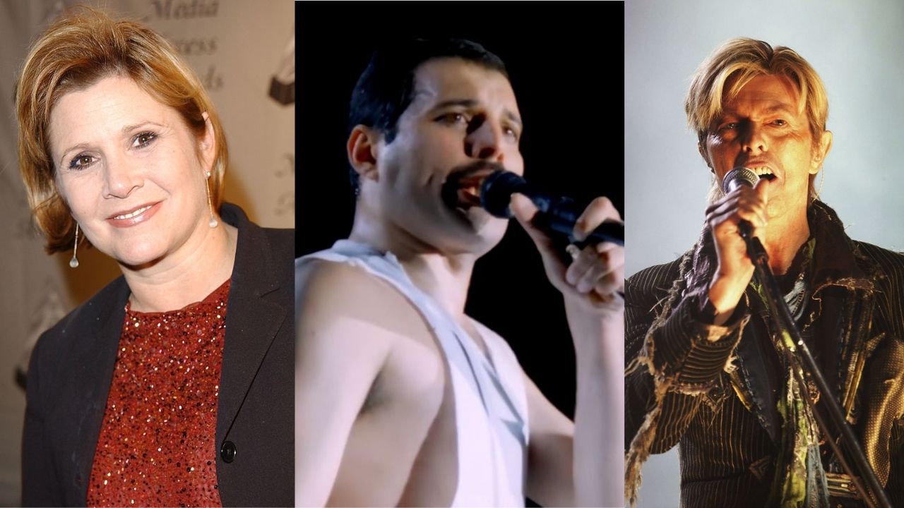 Os casos de Carrie Fisher com Bowie e Mercury, segundo biografia