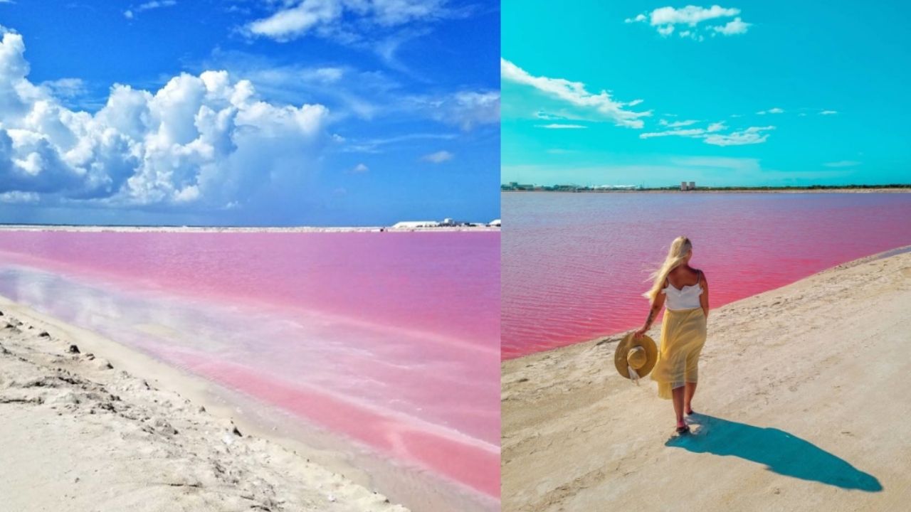 Parece de mentira: Conheça a surreal lagoa cor-de-rosa do México
