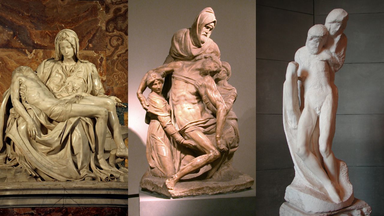 Quantas versões Michelangelo criou da Pietà?