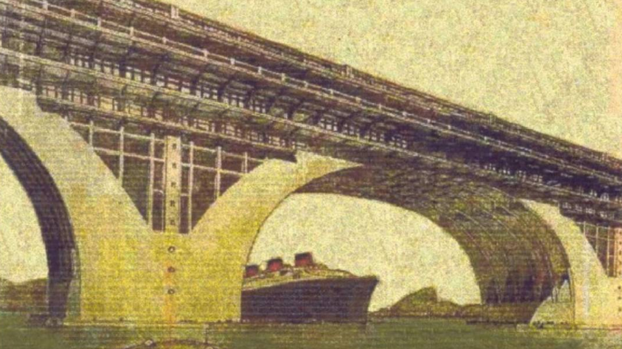 Apartamentos e lojas entre pilares de ponte? Conheça colossal projeto da década de 30