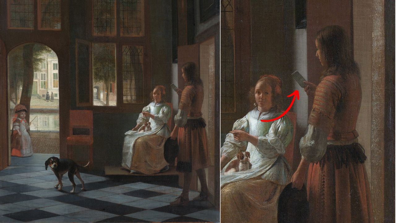 O que o homem segura nesta obra de 1670?
