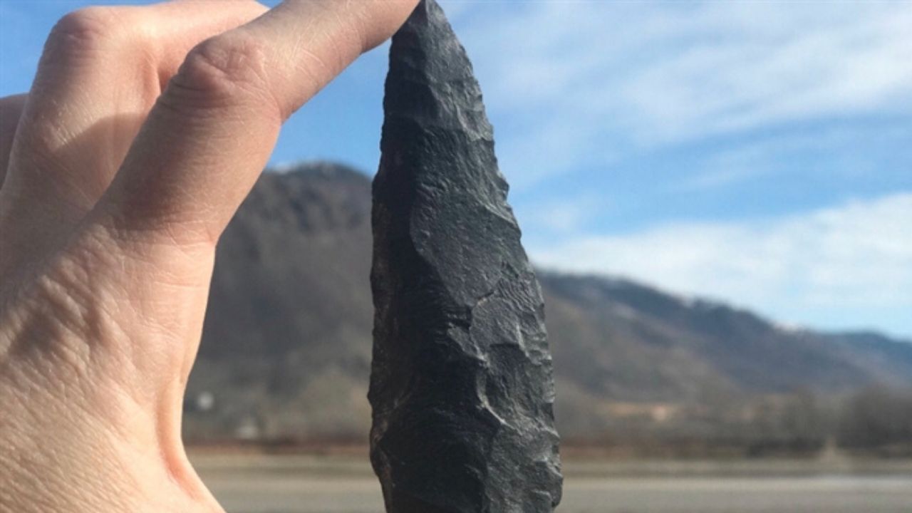 Enquanto passeava com cachorro, arqueóloga encontra lança de 9 mil anos
