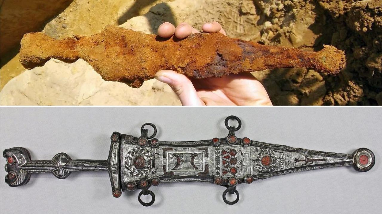 Adaga romana de 2.000 anos, encontrada em cemitério, é restaurada