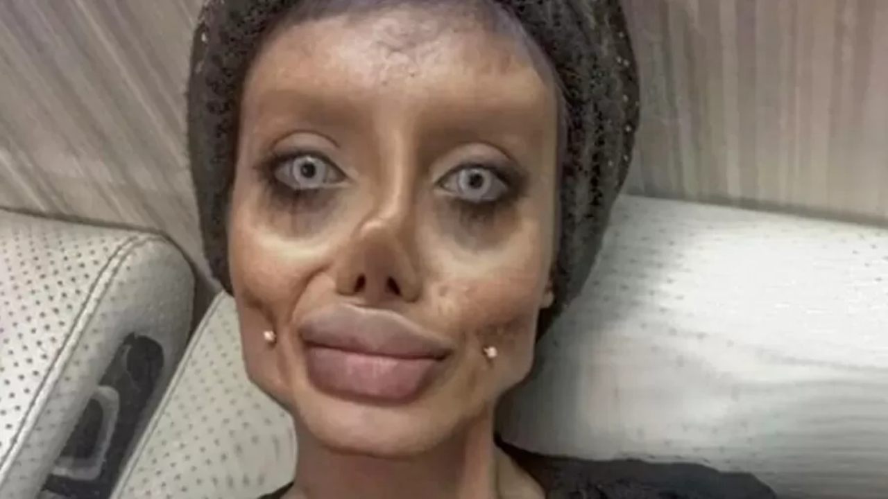 ‘Angelina Jolie zumbi’ mostra rosto sem edições ao sair da prisão