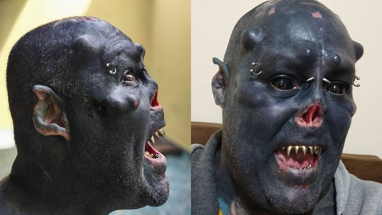 Mais extremo que ‘Diabão’: ‘Caveira’ possui o recorde de homem mais tatuado do Brasil