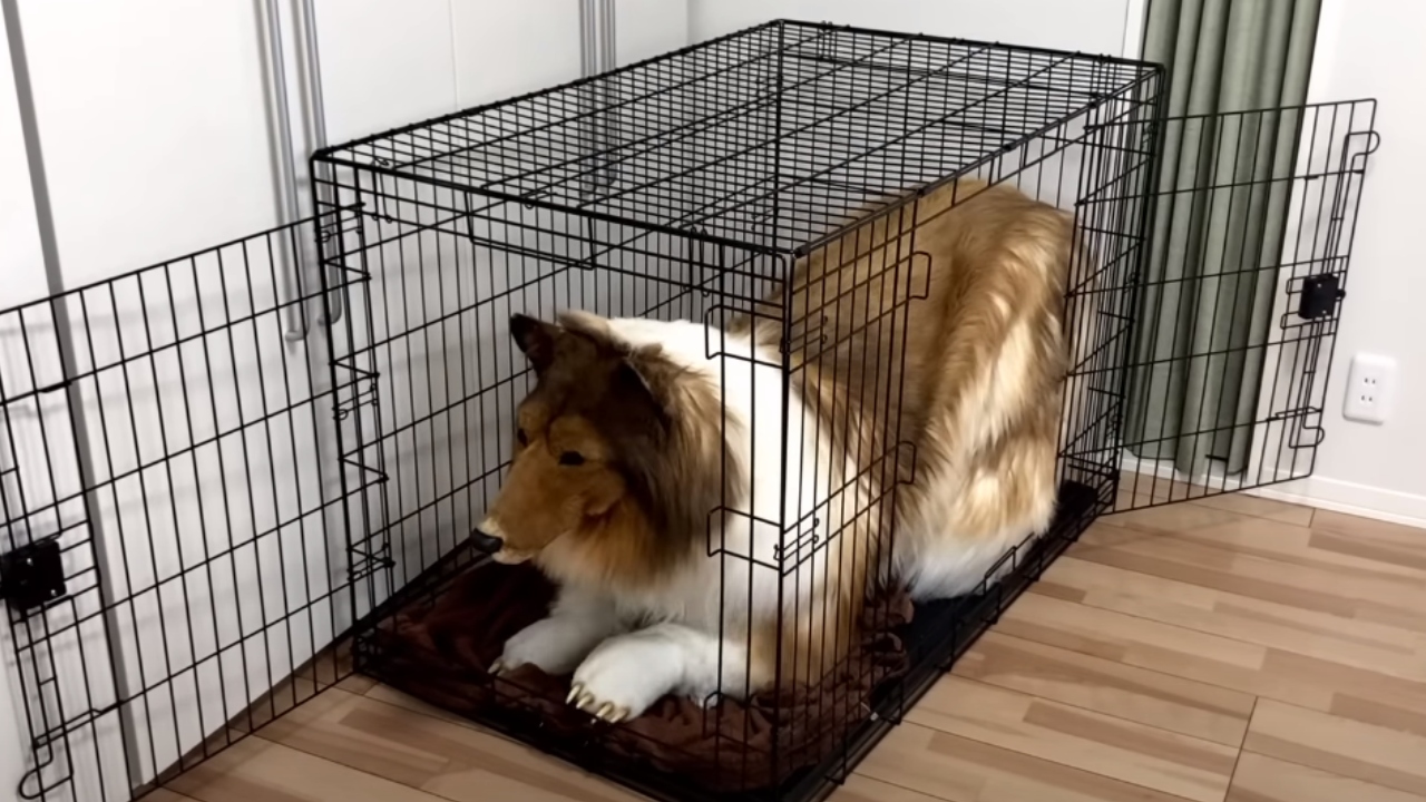 Homem que usa fantasia realista de cachorro fascina internautas com ‘gaiola’