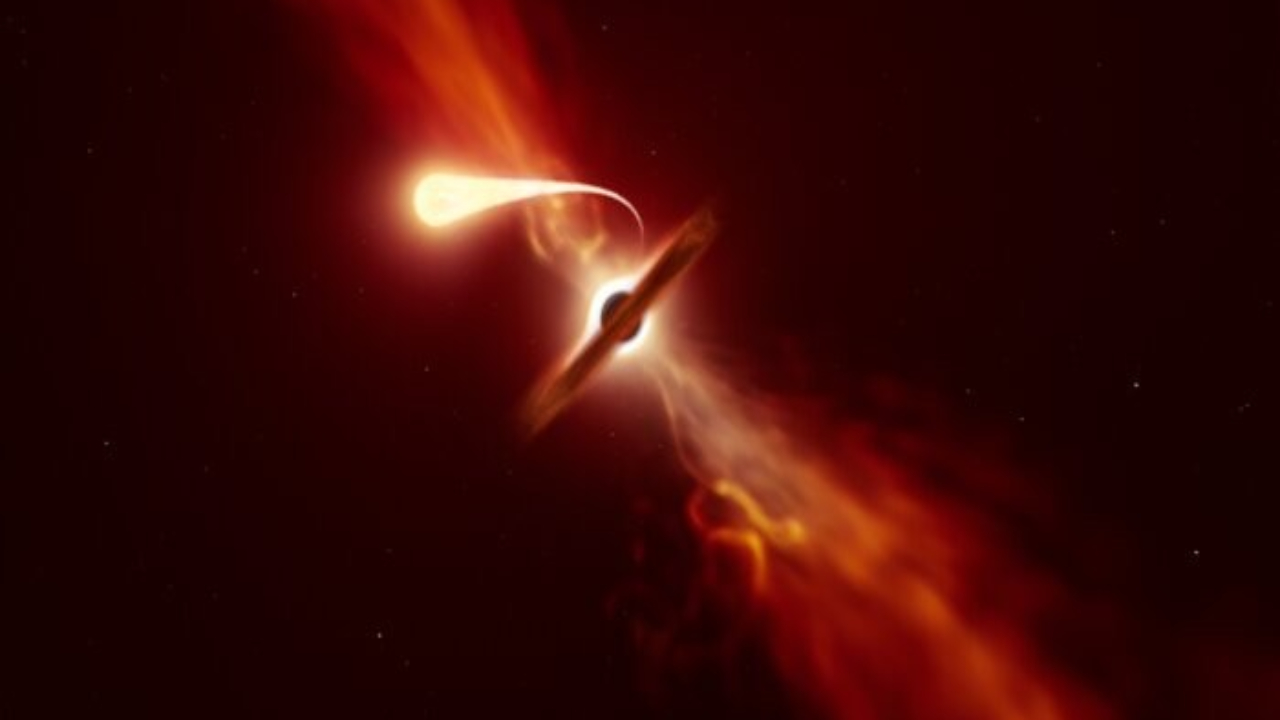 Cientistas detectam estrela sendo sugada por buraco negro