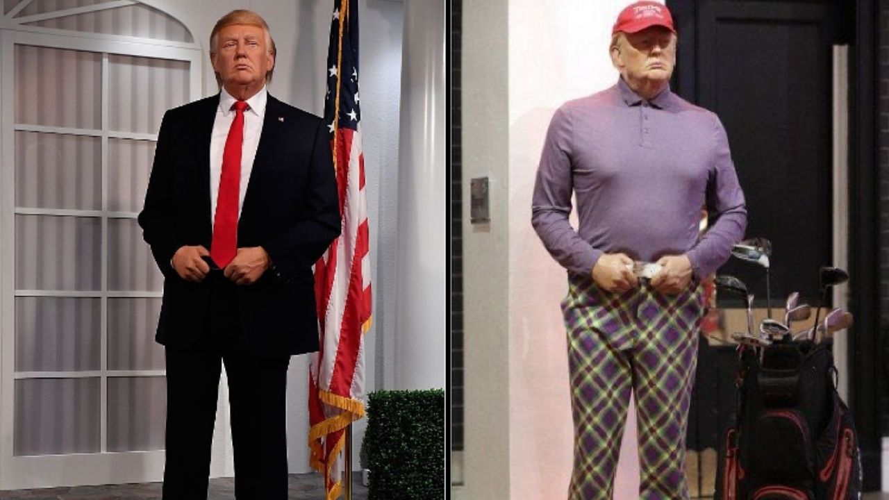 Após derrota de Trump, museu troca paletó de sua estátua de cera por roupas de golfe