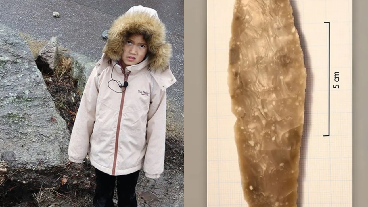 Enquanto brincava, menina de 8 anos encontrou adaga fabricada há 3,7 mil anos