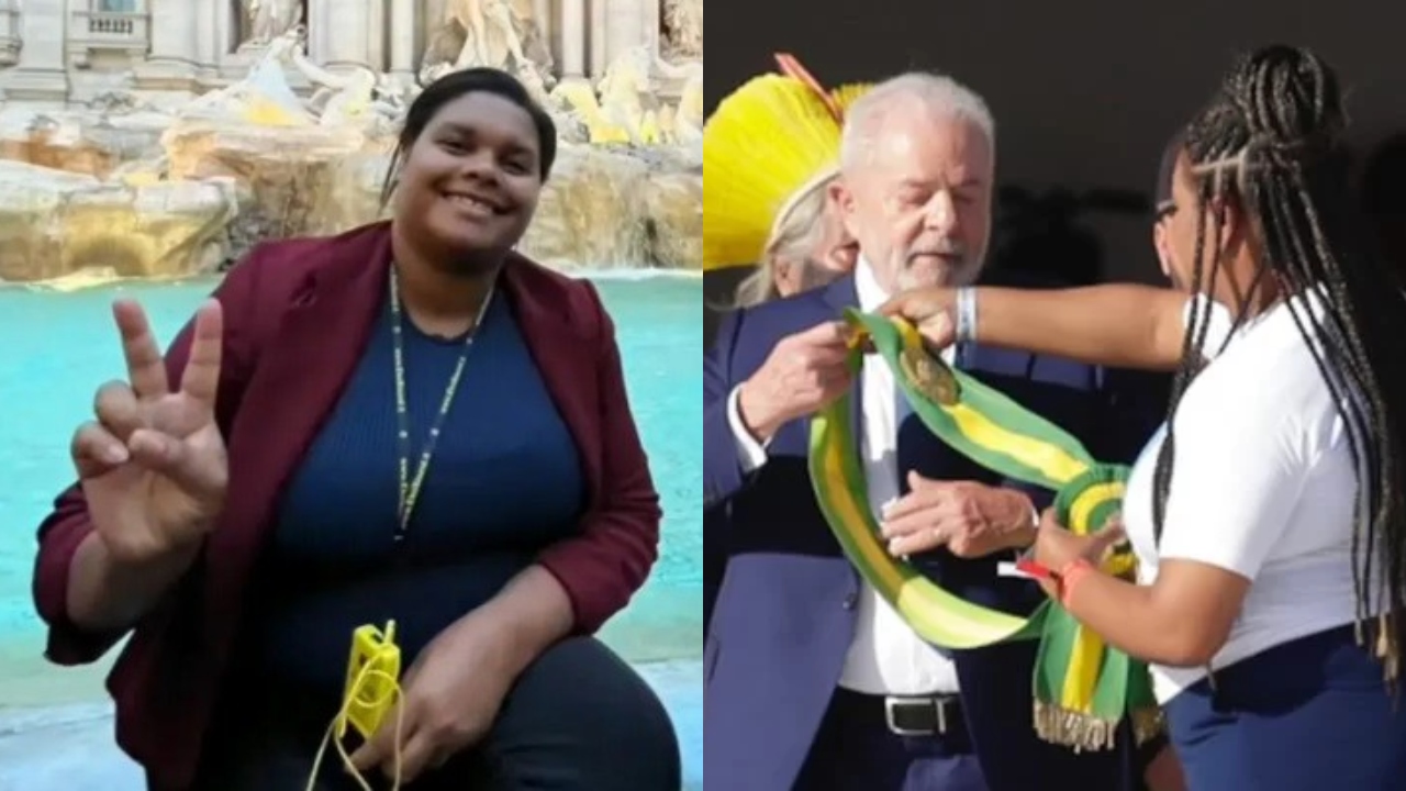 Catadora que passou faixa para Lula sofre ataques por ter fotos na Europa